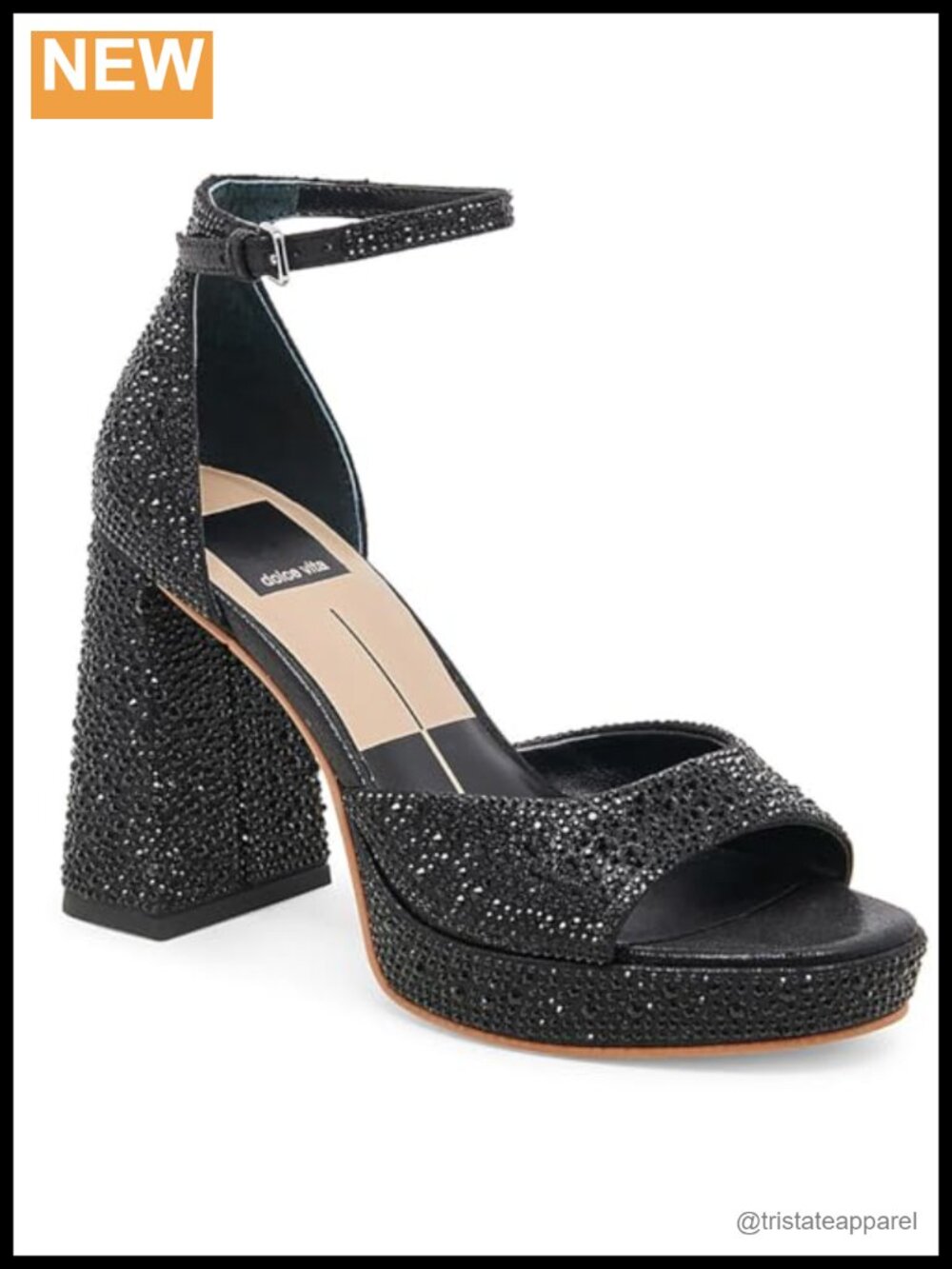 Platform Heeled Sandals with Ankle Strap and Buckle Closure
